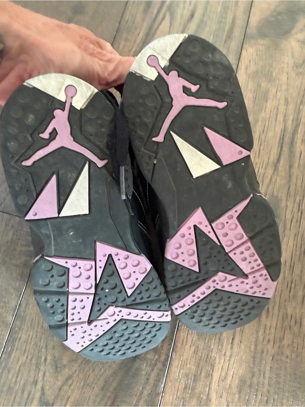 Jordan Kids Black and Purple High-Top Sneakers